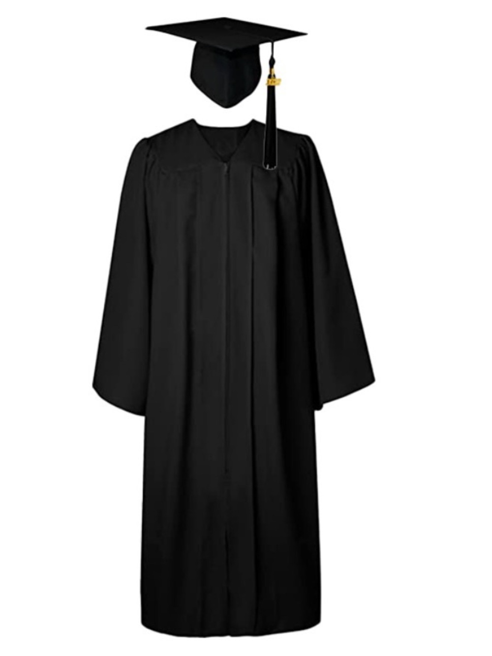 Classic Black Graduation Gown and Cap Set